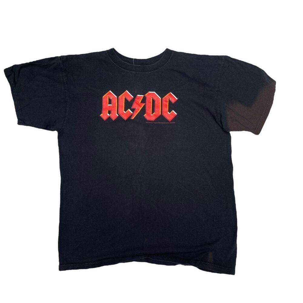 Anvid AC/DC T-Shirt 2009 Mens L Grunge Logo Graphic Cotton Oversized Tee Black